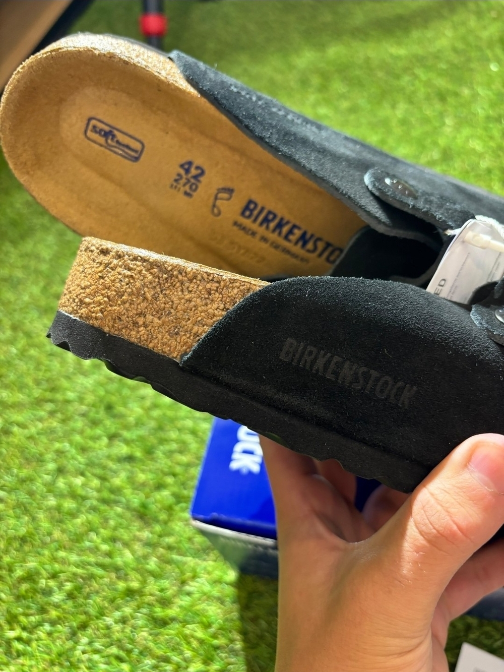Birkenstock Boston Black Suede Clogs New In BOX - Picture 7 of 9